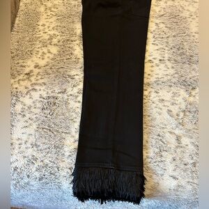 INC International Concepts Black Cropped Jeans with Fringe Hem